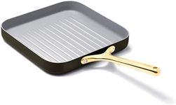 Caraway Square Grill Pan - 11” Grill Pan - Non-Stick Ceramic Coated - Non Toxic, PTFE & PFOA Free - Oven Safe & Compatible with All Stovetops - Black