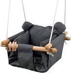 Baby Canvas Hanging Swing Seat Toddler Secure Indoor & Outdoor Hammock Toy Grey