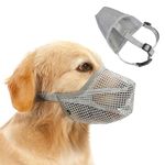 PAKESI Dog Muzzle, Soft Mesh Dog Mouth Guard Protection Muzzle with Adjustable Straps,Prevent Biting Chewing and Licking,Breathable Puppy Muzzle for German Shepherd Doberman Husky