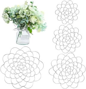 peony man Flower Arrangement Holder 4 PCS Wire Flower Arranging Tool Stainless Steel Floral Insert Lid Reusable Flower Grid Arranger for Arrangement Vase Plant Flower Fixation, silver
