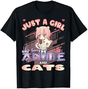 Just a Girl who Loves Anime and Cats Lover for Teen Camiseta