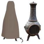 Kecugres Chiminea Covers Waterproof Durable Cover for Clay Chiminea, Protective Fire Pit Heater Cover,Heavy Duty Weather Resistant Outdoor Patio Chiminea Caps (Dark Brown)