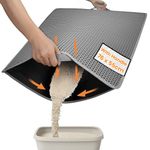 Conlun Cat Litter Mat Trapper, 76x54.5cm Large Tapis Litiere Chat, Double Layer Waterproof Litter Box Mat, Easy to Clean Anti-Slip Waste Control Matt for Kitty, Grey