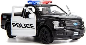 BDTCTK 1/36 Scale Compatible for Ford F150 Pickup Truck Police Car Model, Zinc Alloy Die-Cast Pull Back Vehicles Kid Toys for Boy Girl Gift (Black)