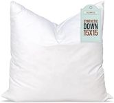 Pillowflex Synthetic Down Pillow Inserts for Shams Aka Faux/Alternative (15 Inch by 15 Inch)