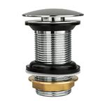 Xcel Home Chrome Dome Click Clack Unslotted Basin Waste | Solid Brass Construction Round Pop Up Plug Replacement Mushroom Bathroom Sink Trap | Standard G 1 1/4" BSP connection | 1 pc