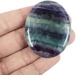 Artistone Rainbow Fluorite Chakra Thumb Worry Stone Hand Carved Healing Crystal Pocket Palm Stones for Anxiety Stress Relief Meditation Massage Therapy Geometry Reiki Balancing 2 inch