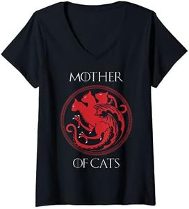 Femme Funny Mother Of Cats Kitty Cat Lover Cat Mom Mothers Day T-Shirt avec Col en V
