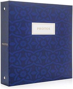 Jot & Mark Photo Album Set - 200 4x6 Photos, Clear Pocket Sleeves, 6 Tab Dividers, 3-Ring Binder 8.5x9.5 (Cerulean Bloom)