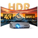 4K Daytime Projector 1800 ANSI Ultra Bright Smart Projector with DSP Sound, Auto Focus, NFC for Easily Casting, Daylight Viewing, Bright Room Gaming Home theater Outdoor Movie