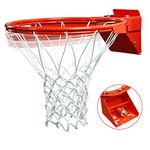 PROGOAL Basketball Rim Replacement, Breakaway Heavy Duty Flex Rim 5/8-In, Standard Goal Reinforced Mounting Bracket Indoor and Outdoor (1-spring basketball rim)