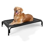 DOPEDIO Raised Dog Bed Black XL Size Cooling Breathable Elevated Pet Bed Outdoor for Travel and Garden