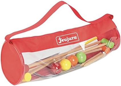 Jeujura - 8603- Jeux de Société-Jeu de Croquet en Bois - 4 Joueurs - Sac de Transport, Norme