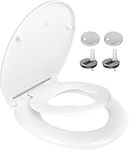 Anmas Home - Soft Close Toilet Seat with Built-in Potty Training Seat, Dual Child Toilet Seat Thicken Toilet Seat Lid, Oval Toilets