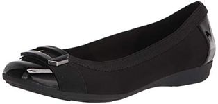 Anne Klein Women's Uplift Ballet Flat, Black, 3.5 UK