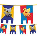 6m Knights and Dragons Bunting Medieval Thrones Party Decoration Flags Party Caste Hanging Jousting Flag