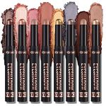 XINYUNXIN 8PCS Eyeshadow Stick Soft Creamy Matte Shimmer Eye Shadow Pencil Crayon Highlighting Pigmented Shiny Eyeshadow Pencil Waterproof Classy Shimmer Eye Shadow Sticks Set (B)