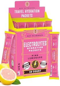 KEY NUTRIENTS Electrolytes Powder Packets - Fresh Pink Lemonade 20 Pack Hydration Packets - Travel Hydration Powder - No Sugar, No Calories, Gluten Free - Made in USA