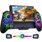 HASACOOL Wireless Switch Pro Controller for Switch/OLED-One Piece Hall Effect Joystick Switch Joycon Ergonomic Handheld Switch Grip Gaming Controller with Turbo/Vibration/Programmable/LED