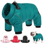 AOFITEE Dog Coat, Waterproof Dog Jacket for Winter, Warm Fullbody Dog Snowsuit, Zip Up Fleece Dog Vest, Cold Weather Dog Coats with Reflective Stripes, Outdoor Windproof Dog Apparel for Small Dogs, M