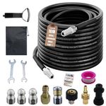 10M High Pressure Washer Drain Pipe Hose Cleaning Kit, Compatible with Karcher K2 - K7 Series & Bosch AQT, 400 Bar Sewer Jetter Hose, Drain Jetter for Pressure Washer Ideal for Drains,Patios,Driveways