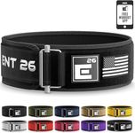 Element 26 Self-Locking Weight Lifting Belt - Premium Weightlifting for Serious Functional Fitness, Power Lifting, and Olympic Athletes Training Belts Men Women (Large, Black Custom Patch)