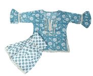 ANNA's Fashion Presents Florar Print Kurti Sharara Set for Girl Summer Dress for Baby Girls (Blue - 1-2 Years)