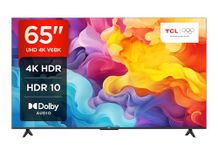 TCL 65V6BK 65-inch 4K Ultra HD, HDR TV, Smart TV Powered by Android TV (Dolby Audio, Voice Control, Compatible with Google Assistant, 2024 New Model)