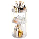 Vtopmart 360° Rotating Makeup Organizer for Vanity, 3 Tier Large Capacity Bathroom Countertop Skincare Organizer, Spinning Perfume Cosmetics Organizer for Dresser Countertop