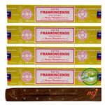 Original Satya Nag Champa Frankincense Incense Sticks | with M&J incense sticks holder | x4 pack | for Aromatherapy, Spa, Yoga, Weddings, Meditation, Healing, Positivity and Relaxation