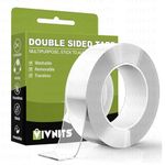 VIVNITS 3 Meter Multipurpose Double Sided Tape - Adhesive Silicone Tape, Heavy Duty, Heat Resistant, Multi-Functional, Removable, Washable, Reusable Anti-Slip Gel Nano Grip Tape (2 Pcs)