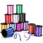 BELLE VOUS 12 Pack Curling Ribbon Rolls - 18m / 59ft, 5mm Width Each - Crimped Ribbon for Balloons, String Gift Wrapping, Florists, Wedding/Party Decoration, Festivals, Arts/Crafts, and Christmas