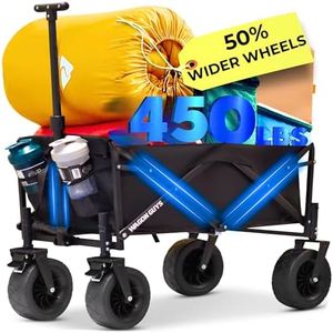 Wagon Guys Foldable Wagon Cart with Wheels, 350 LB Collapsible Wagon with Wheels Removable, Folding Wagon Cart with Wheels, Wagons Carts Foldable Beach Wagon with Big Wheels for Sand with Cup Holder.
