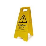 Caution Work In Progress Floor Sign, Pack of 2 Heavy Duty A Boards, Double Sided Message, Lightweight & Easily Transportable