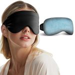 Cooling Eye Mask, Cold Eye Masks for Dark Circles, Puffiness, Headache, Migraines Weighted Gel Eye Mask Eye Ice Pack Reusable Cold Eye Compress(Black)