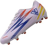 Vizari Bodega Firm Ground Youth Soccer Cleats for Boys/Girls - White, Size 13.5 | Premium Material Soccer Shoes for Comfort and Enhanced Performance | Multicolour Kids Football Cleats