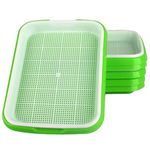 Fuuner 6 Pack Seed Sprouting Trays 34 x 25cm, Fine Drainage Holes Microgreens Growing Kit with 24 Planting Papers, Reusable PP, BPA Free Germination Trays for Mung Beans, Alfalfa, Wheatgrass