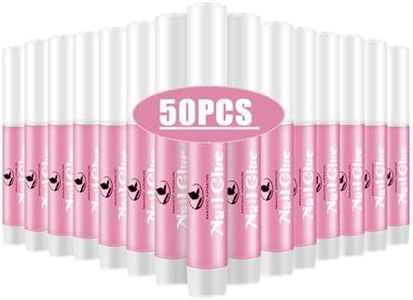 50Pcs Nail Glue for Acrylic Nails Press On Nails Professional Nail Tip Glue Long Lasting Nail Adhesive Glue Super Bond for False Nails Adhesive for Fake NailsTips 0.07oz