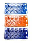 3PCS 28 Well Centrifuge Tube Rack for 10ml/15ml/50ml Laboratory Plastic Tube Rack Holder Colors Light Blue, Orange, Deep Blue