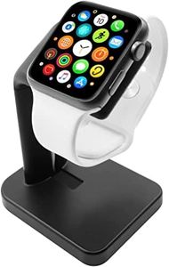 Macally Apple Watch Charger Stand for Series Ultra, 10, 9, 8, 7, 6, 5, 4, 3, 2, 1, SE (44mm, 42mm, 40mm, 38mm) - Sleek iWatch Apple Watch Stand Dock - The Perfect Apple Watch Charging Station - Black