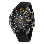 Nautica Men's NAPNOS302 One Black Silicone Strap Watch, Black/Black/Black, Modern