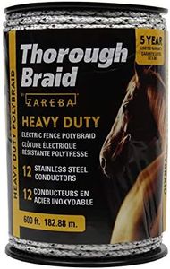 Zareba PB600W12-Z ThoroughBraid Heavy-Duty Polybraid – 600 Feet, White