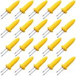 CandyHome 20 Pieces Stainless Steel Corn Holders Corn on The Cob Skewers for BBQ Twin Prong Sweet Corn Holder Home Cooking Fork