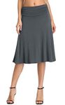 Urban CoCo Women's Ruched Waist Stretchy Flared Yoga Skirt (M, Slate)