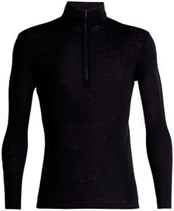 Icebreaker Merino Men's 175 Standard Merino Thermal Long Sleeve Half Zip Top, Black, X-Large