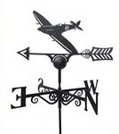 GAP GARDEN PRODUCTS - Spitfire Design Weathervane. Solid Metal Construction and Coated in a Durable Black Finish