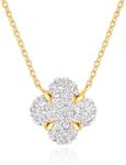 MEVECCO Dainty Gold Necklace For Women 18k Gold Plated Full CZ Flower Pendant Necklace Handmade Necklace Jewelry Everyday Wear