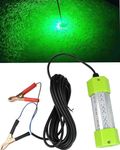 Lightingsky 12V 70W 7000 Lumens LED Submersible Fishing Light 6 Sides Underwater Fish Finder Lamp with 5m Cord (Green)