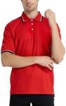 FitsT4 Sports Short Sleeve Polo Shirt Baseball/Softball Umpire Jersey/Referee Uniform - Sized for Chest Protector Red M