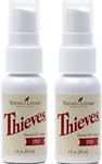 Thieves Spray - Natural Defense on The Go - 2-Pack of 1 fl oz Bottles by Young Living Essential Oils for Cleaning: Fast and Convenient Cleaning for Home and On The Go